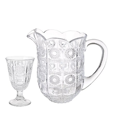CJ JARRA 1,38L E 6 TAÇAS DE VIDRO STARRY 226ML