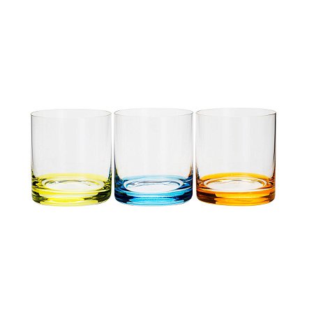 CJ 6 COPOS WHISKY CRISTAL ECOLÓGICO SET-BAR COLORIDO 310ML