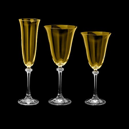 CJ 18 TAÇAS DE CRISTAL ECOLÓGICO ALEXANDRA ÂMBAR