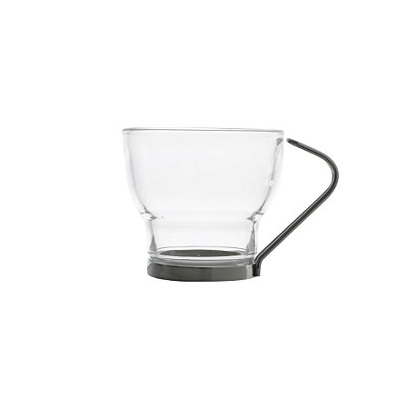 CJ 6 COPOS P/CAFÉ DE VIDRO SODO-CÁLCICO C/HASTE DE METAL