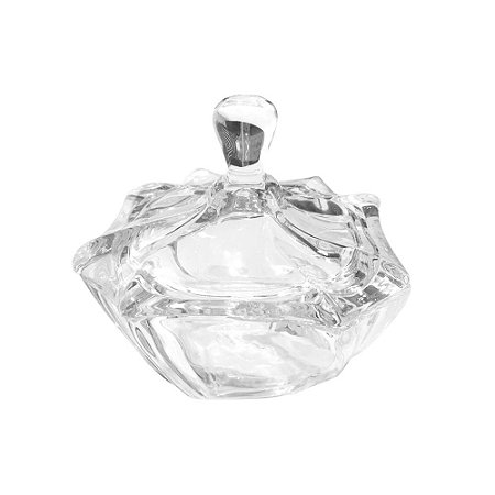 BOMBONIERE DE CRISTAL C/TAMPA NAPTUNE 10,8x10,8x4,3cm