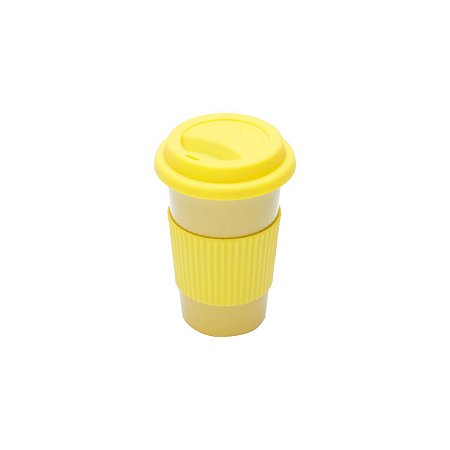 COPO DE PORCELANA C/TAMPA E LUVA DE SILICONE COLORS 400ML