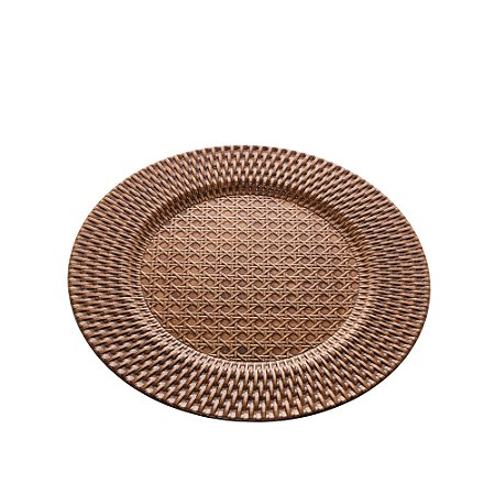 SOUSPLAT PP TEXTURA RATTAN MARROM 33cm