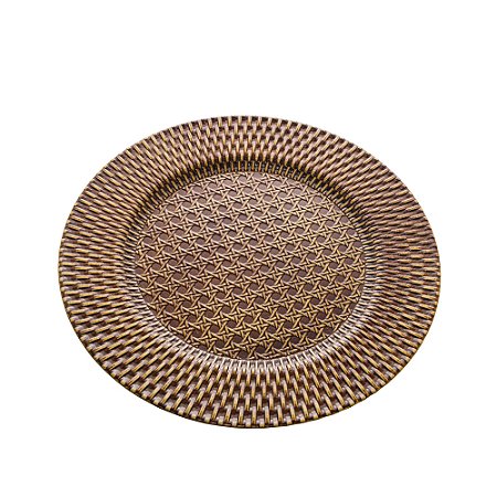 SOUSPLAT PP TEXTURA RATTAN CASTANHO 33cm