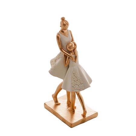 FIGURA DECORATIVA RESINA FAMÍLIA BRANCO 10x7x20cm