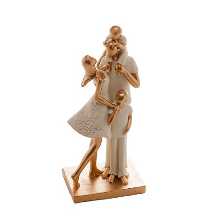 FIGURA DECORATIVA RESINA FAMÍLIA BRANCO 9x7x20cm