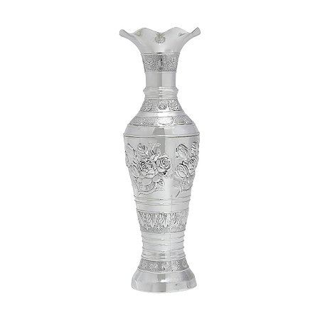 VASO DE ZAMAC FLORAL 8X8X27,5cm