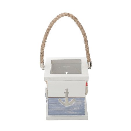 PORTA VELAS DE MADEIRA COM DETALHES EM RESINA
