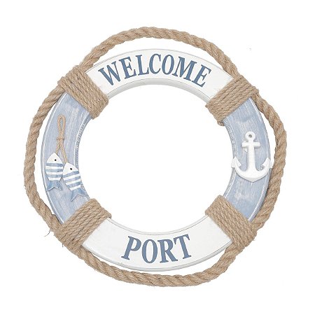 BOIA SALVA-VIDAS DE MADEIRA DECORATIVO - MALIBU 24x24x2,5CM