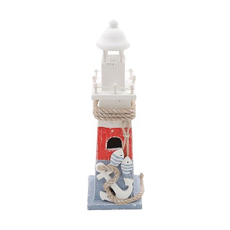 FAROL DE MADEIRA DECORATIVO - MALIBU 34X9,5X9,5CM