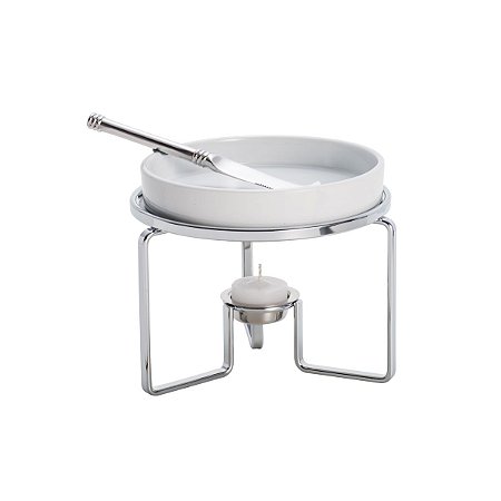 RECHAUD P/QUEIJO BRIE DE AÇO INOX C/FACA 14CM