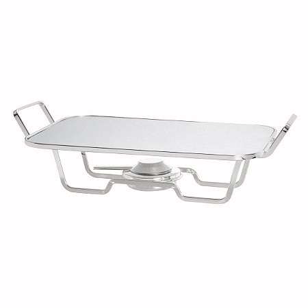 RECHAUD ARAMADO DE AÇO INOX C/CHAPA DE ALUMÍNIO 37X23CM