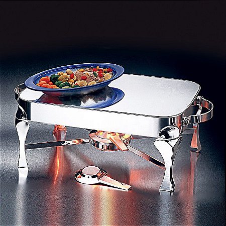 RECHAUD DE AÇO INOX C/CHAPA DE ALUMÍNIO MANHATTAN 37X23CM