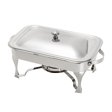 RECHAUD DE AÇO INOX C/REFRATÁRIO E TAMPA MANHATTAN 37X23CM