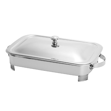 SUPORTE DE AÇO INOX C/REFRATÁRIO E TAMPA MANHATTAN 37X23CM