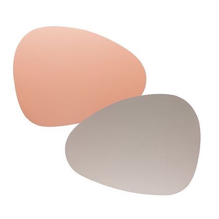 LUGAR AMERICANO PVC DUPLA FACE ROSA/CINZA CLARO 43x32cm