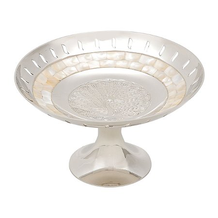 CENTRO DE MESA DE LATÃO C/MADREPÉROLA 19cm