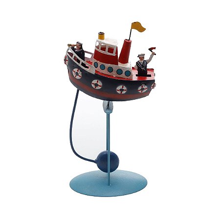 BARCO COM 2 PESSOAS C/ BALANÇO DE AÇO INOX E FERRO 17X9X30CM