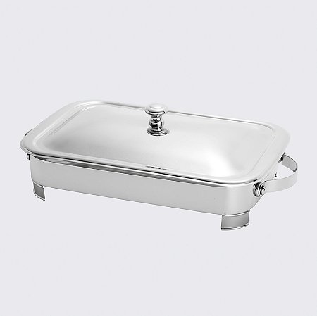 SUPORTE DE AÇO INOX C/REFRATÁRIO E TAMPA MANHATTAN 34X21CM