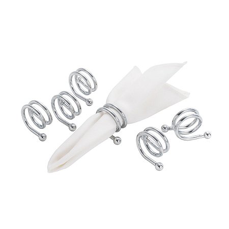JG 6 ANÉIS P/GUARDANAPO CROMADO ESPIRAL