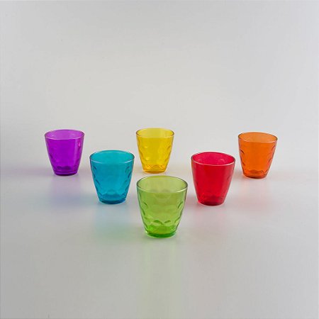 JG. 6 COPOS DE VIDRO BOLHAS SORTIDOS 270 ML