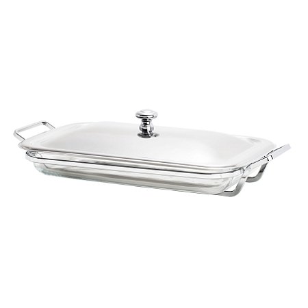 SUPORTE ARAMADO DE AÇO INOX C/REFRATÁRIO C/TAMPA 34X20CM