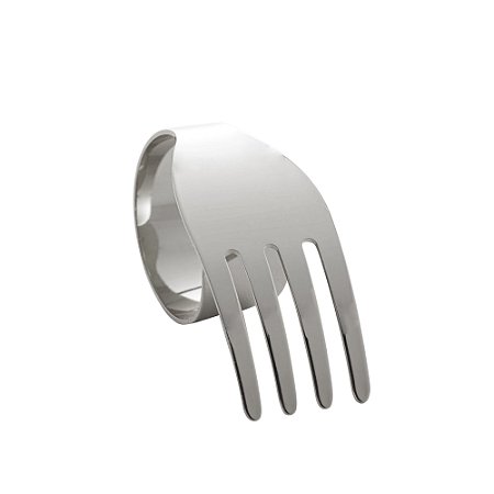 CJ 4 ANÉIS P/GUARDANAPOS METAL GARFO PRATEADO 7x3x4cm