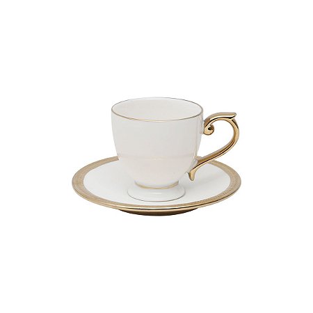 JG 6 XÍCARAS CAFÉ COM PIRES DE PORCELANA PADDY 90 ML