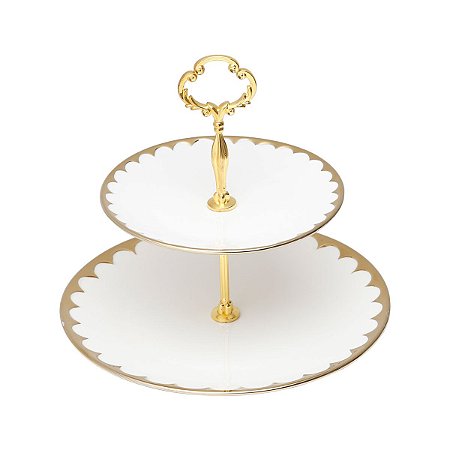 PRATO P/DOCE DUPLO DE PORCELANA EGG 27/19X24CM