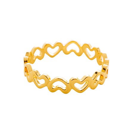 CJ 4 ANÉIS P/GUARDANAPOS ZINCO CORAÇÃO DOURADO 5x1x4cm