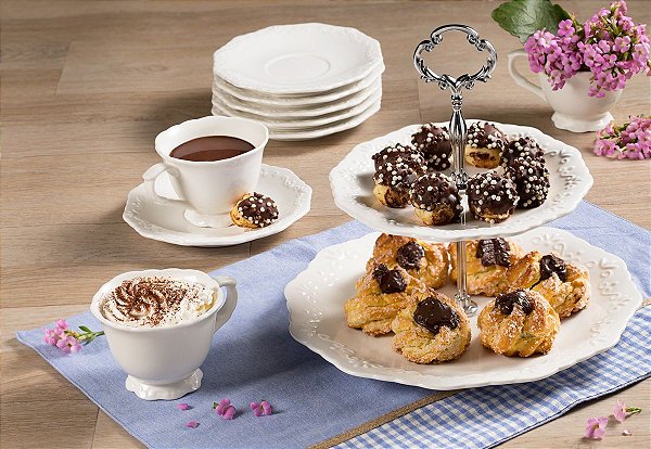 PRATO P/DOCE DUPLO DE PORCELANA