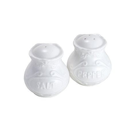 JG SALEIRO COM PIMENTEIRO DE PORCELANA 6 CM ALTO RELEVO
