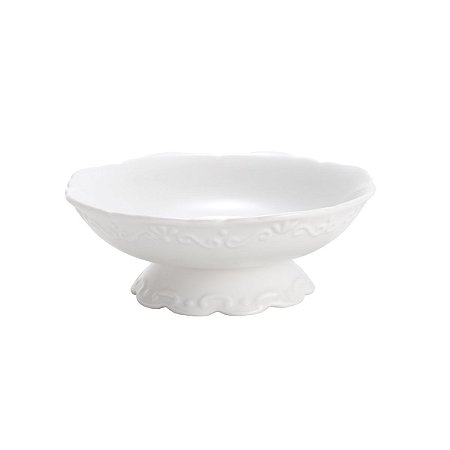 BALEIRO DE PORCELANA ALTO RELEVO C/BASE 17CM