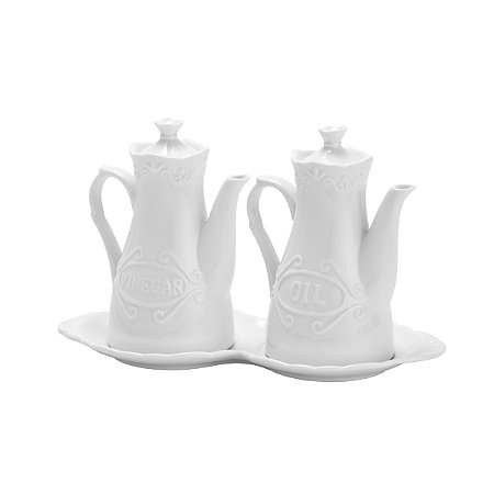 CJ 3PC GALHETEIRO 245ML DE PORCELANA