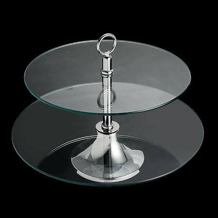 PRATO P/DOCES DUPLO DE AÇO INOX MÔNACO 33/40CM