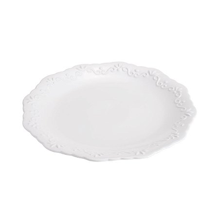 CJ 6 PRATOS RASO DE PORCELANA DURABLE PORCELAIN ALTO RELEVO