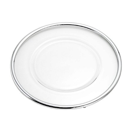 SOUSPLAT DE VIDRO C/CORDÃO INOX 35CM