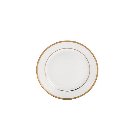 CJ 6 PRATOS DE SOBREMESA DE PORCELANA ALTO RELEVO GOLD 21CM