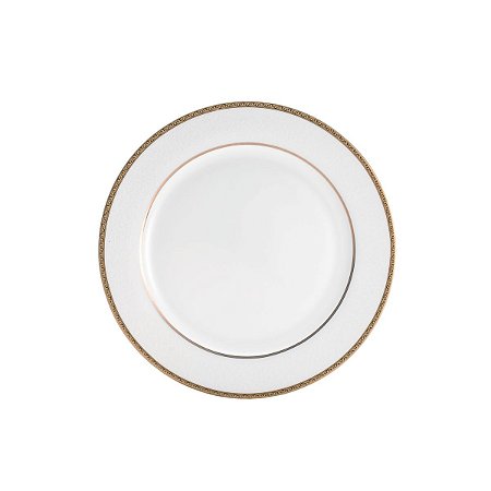 CJ 6 PRATOS DE JANTAR DE PORCELANA ALTO RELEVO GOLD 27CM