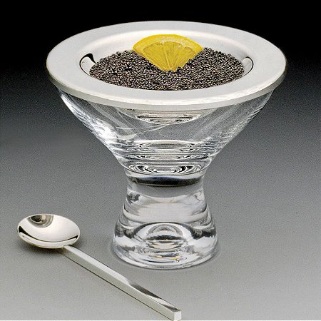 PORTA CAVIAR C/COLHER DE PRATA VEGA 12,5CM