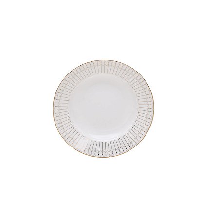 JG 6 PRATOS SOPA DE PORCELANA BONE CHINA KIEV DOURADO 20,3CM