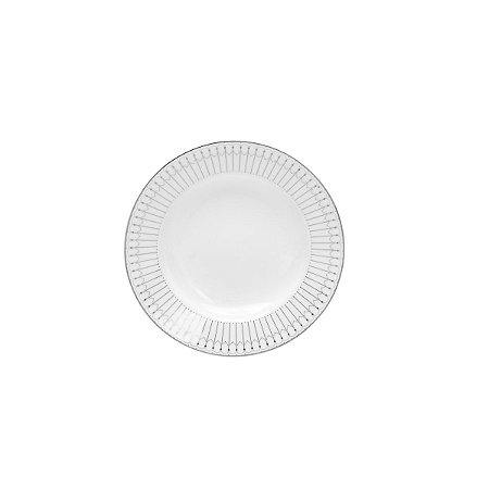 JG 6 PRATOS SOPA PORCELANA BONE CHINA KIEV PRATEADO 20,3CM