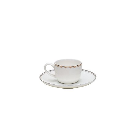 JG 6 XÍCARAS CAFÉ PÍRES PORCELANA BONE CHIN MINSK DOURAD90ML