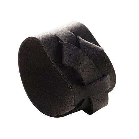CJ 4 ANÉIS P/GUARDANAPOS COURO NÓ PRETO 7x4cm