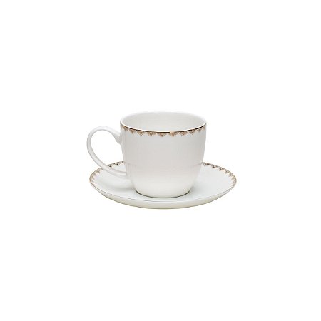 JG 6 XÍCARAS CHÁ PÍRES PORCELANA BONE CHIN MINSK DOURAD220ML