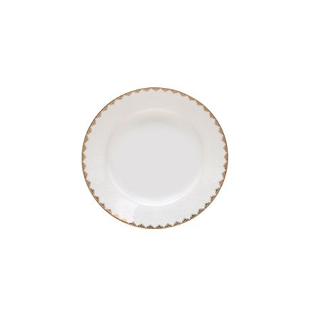 JG 6 PRATOS SOPA PORCELANA BONE CHINA MINSK DOURADO 20,3CM