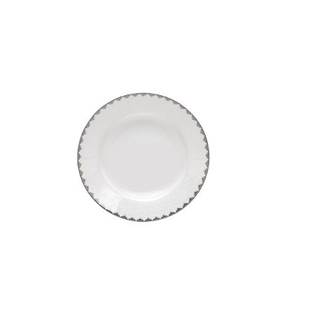 JG 6 PRATOS SOPA PORCELANA BONE CHINA MINSK PRATEADO 20,3CM
