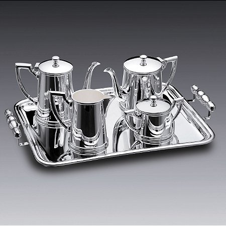 JG 5PC P/CHÁ E CAFÉ DE PRATA LISO