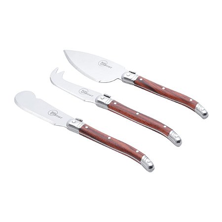 CJ 3PC P/QUEIJO DE AÇO INOX C/CABO PLÁSTICO
