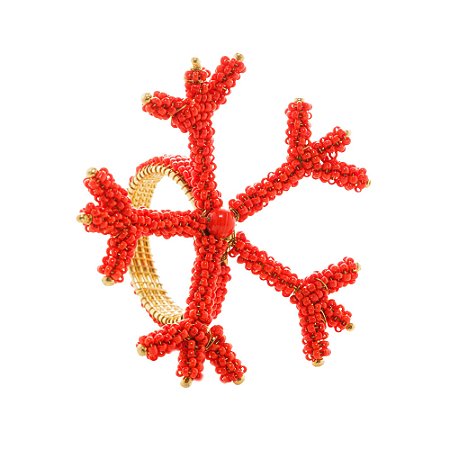 CJ 4 ANÉIS P/GUARDANAPOS METAL CORAL 8x6cm